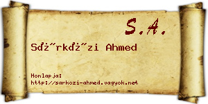 Sárközi Ahmed névjegykártya
